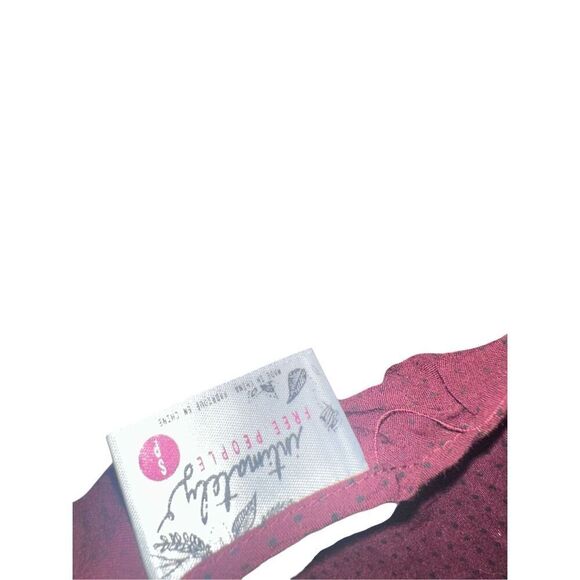 BEAUTIFUL Free People Voile and Lace Trapeze Slip dress size SP Burgundy COLORED - Picture 6 of 8